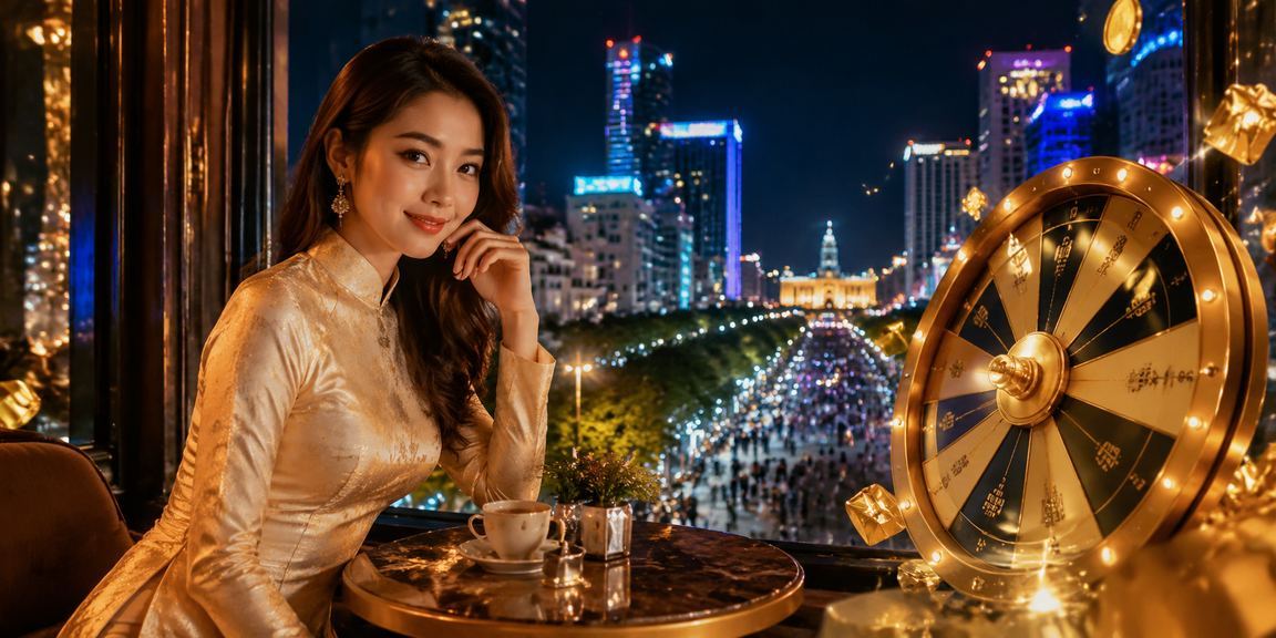 Người chơi tại TP. Hồ Chí Minh tham gia roulette trực tuyến với trang phục áo dài truyền thống