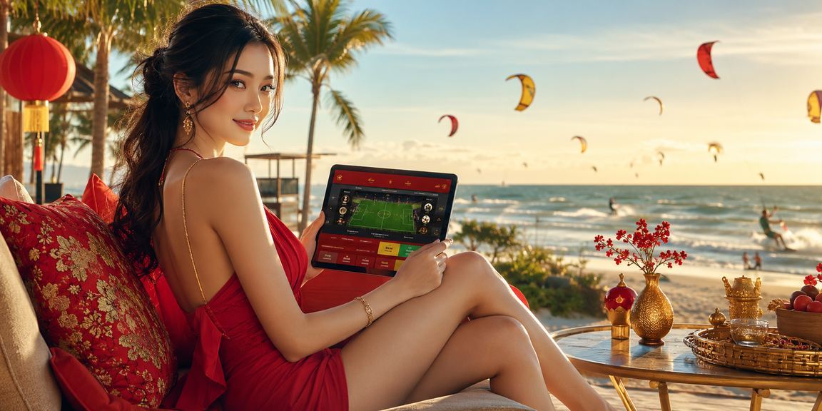 Không khí lễ hội cá cược tại Mũi Né với ánh đèn rực rỡ và không gian giải trí sôi động